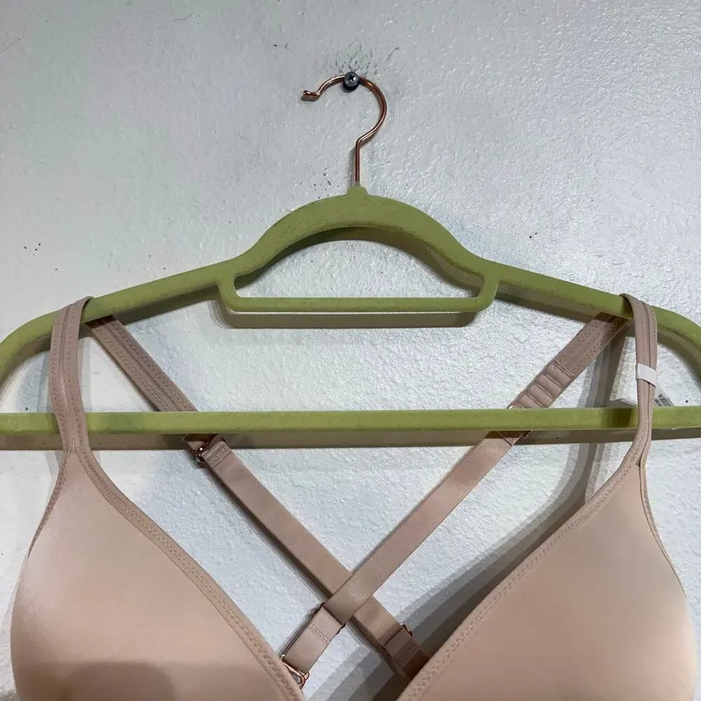 Aerie Beige Wireless Convertible Strap Bra Racerback T Shirt Bra Sz 34DD NWT